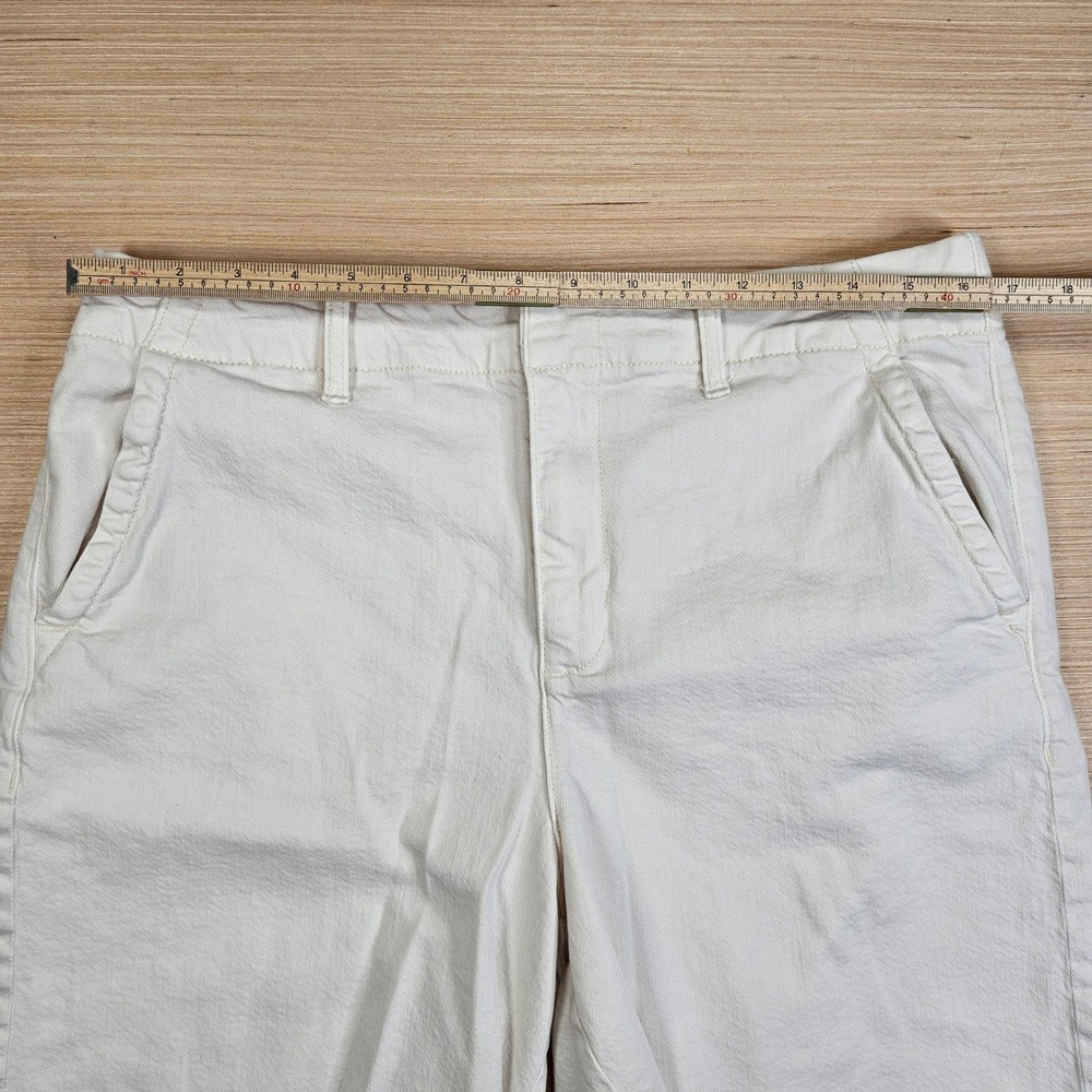 American Eagle Trouser Bermuda Womens 10 White Stretch Cotton Lyocell Shorts - Picture 6 of 13